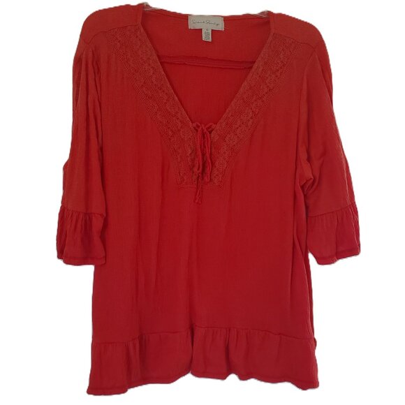 French Laundry Boho Peasant Top 3X F fl4lisa1 (526) - Picture 1 of 3